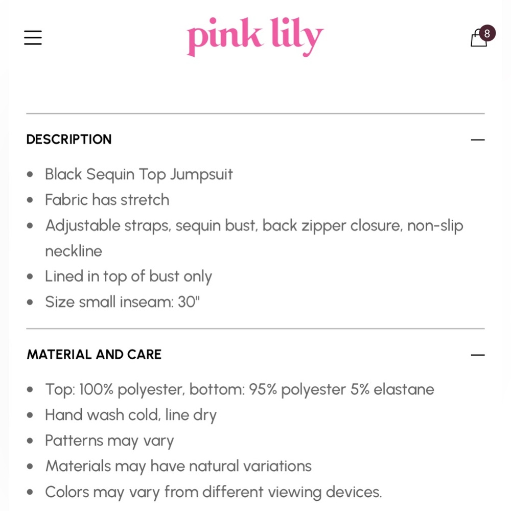 Elegant Black Sequin Jumpsuit - Picture 8 of 10